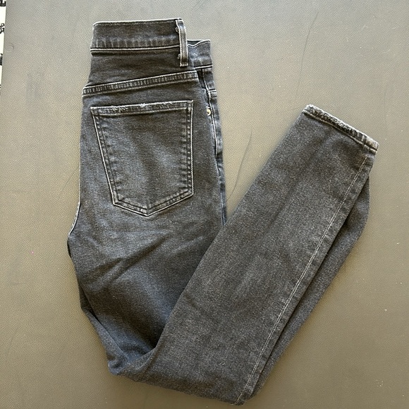 Agolde riley straight washed black high waisted jeans - Picture 4 of 5